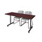 Kobe Rectangle Training Table, 60" W, 29" H, Laminate Top, Mahogany MKTRCT6024MH44GY - alternate 1